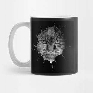 cat in the hole tear out of chest Mug